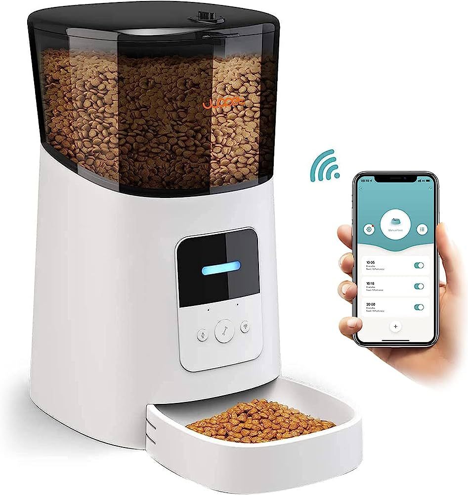 WOPET 6L Automatic Cat Feeder,Wi-Fi Enabled Smart Pet Feeder for Cats and Dogs,Auto Dog Food Disp... | Amazon (US)