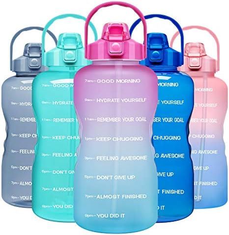 Venture Pal Large 1 Gallon/128oz Motivational Water Bottle with Time Marker & Straw,Leakproof Tritan | Amazon (US)