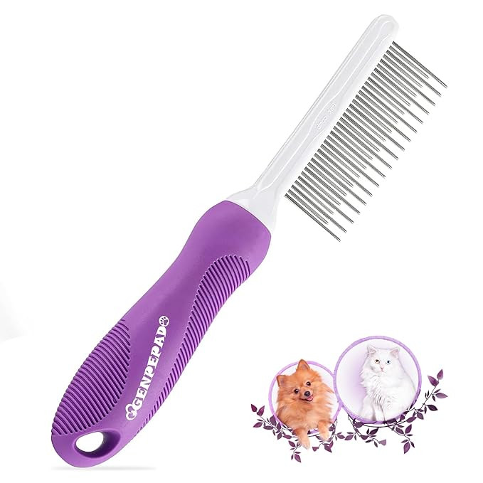 Grooming Comb for Dogs and Cats with Matted Hair, Detangling Pet Comb with Long and Short Stainle... | Amazon (US)