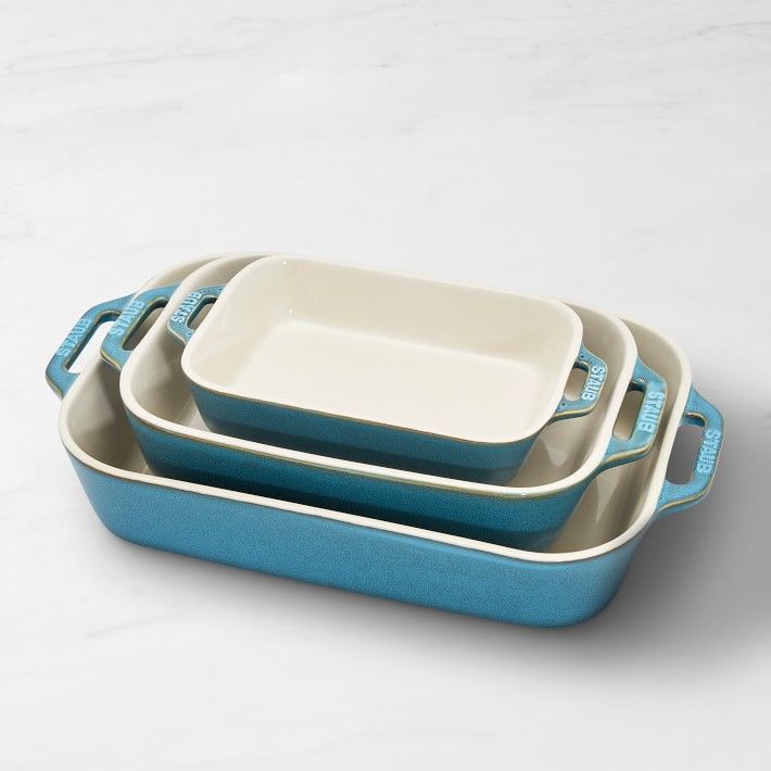 Staub Stoneware 3-Piece Rectangular Baking Dish Set | Williams-Sonoma