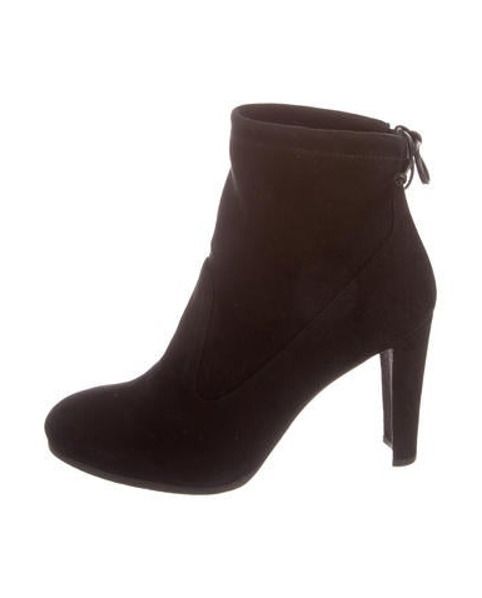 Stuart Weitzman Suede Ankle Boots w/ Tags Black | The RealReal