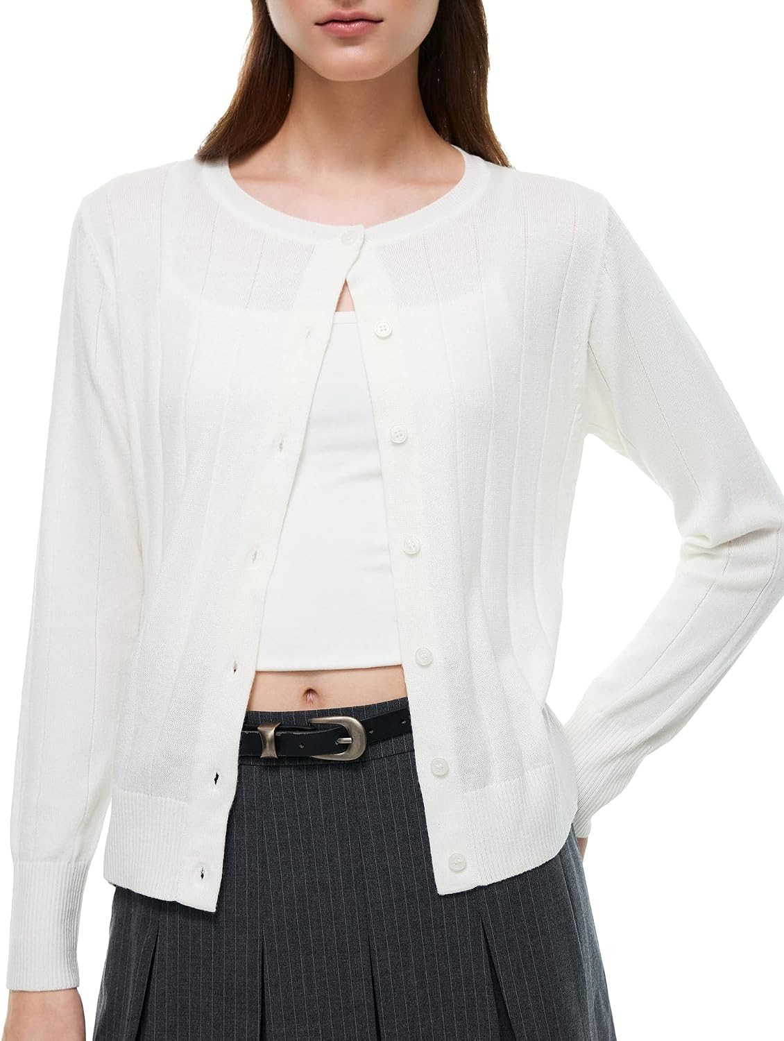 Women's Wool Blend Cardigan Lightweight Knit Sweaters Fall Outfits | Amazon (US)