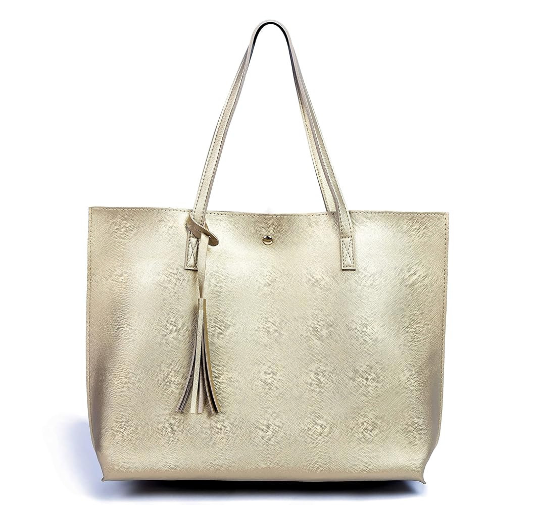 Women Tote Bags Top Handle Satchel Handbags PU Faux Leather Tote Bag with Tassel Shoulder Purse | Amazon (US)