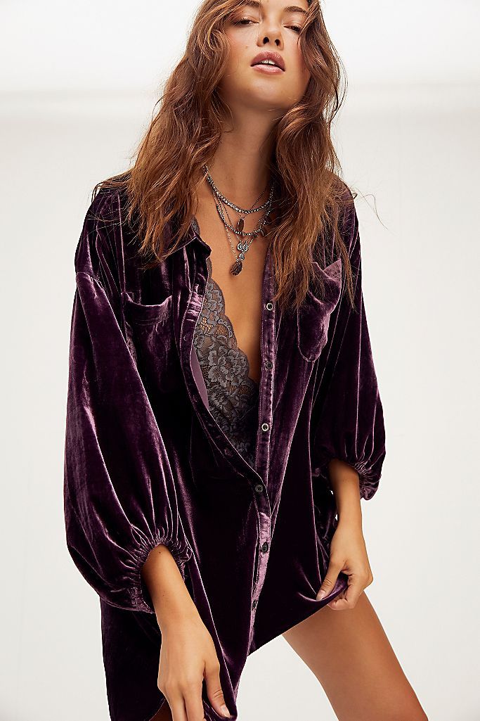 Lux Velvet Shirt Dress | Free People (Global - UK&FR Excluded)