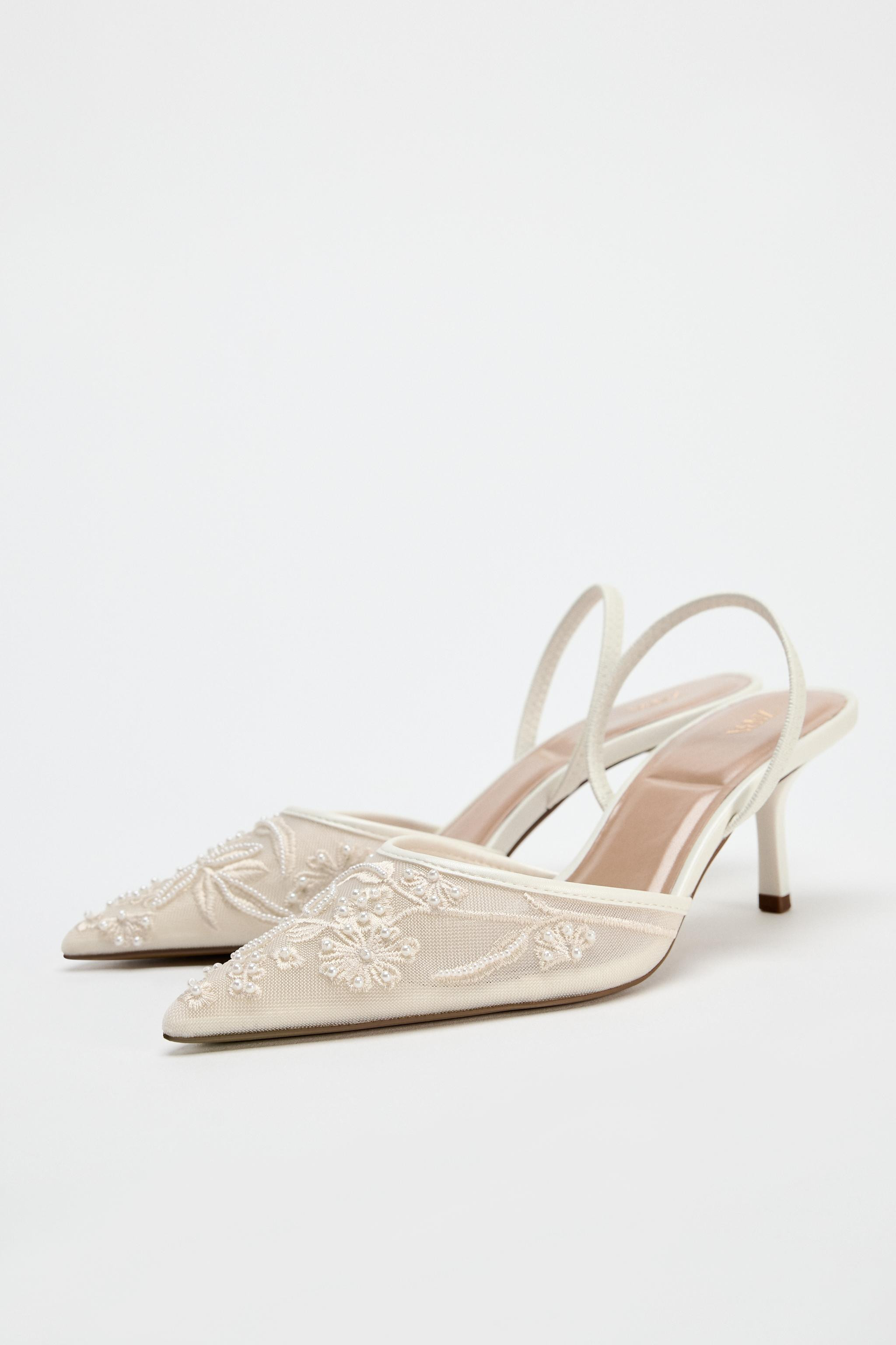 EMBROIDERED MESH SLINGBACKS | Zara UK