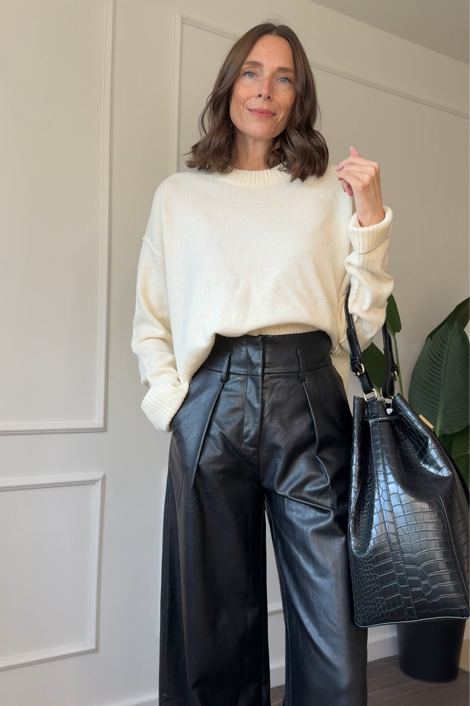 The ultimate pair of faux leather trousers. These high-waisted wide-legged pleather trousers will make you feel invincible  

#LTKStyleTip #LTKFindsUnder100