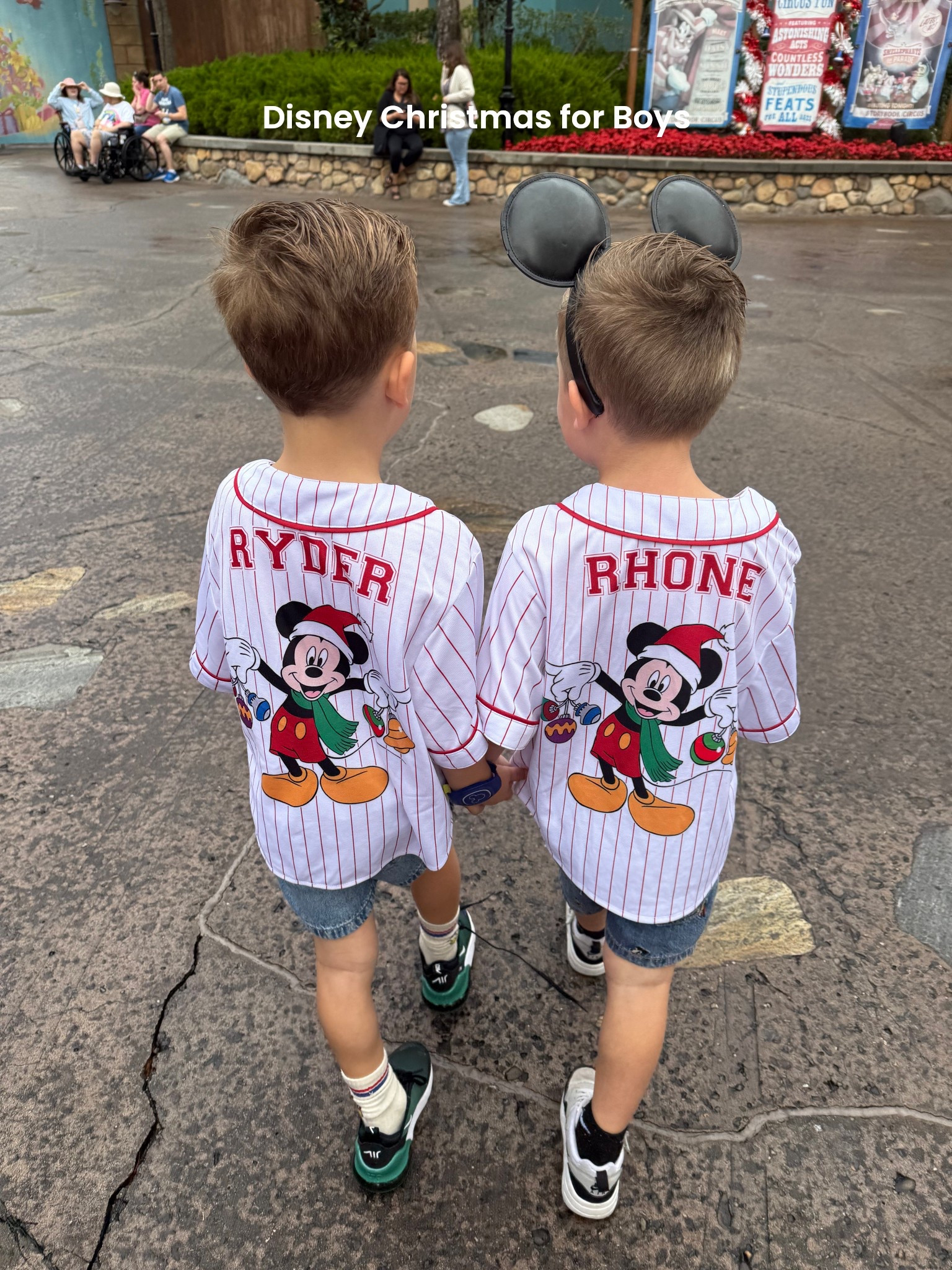 The cutest boys Disney Mickey Mouse jersey for Magic Kingfom at Christmas time. #boysclothing #toddlerboy #disneyoutfits

#LTKKids #LTKHoliday #LTKmomlife