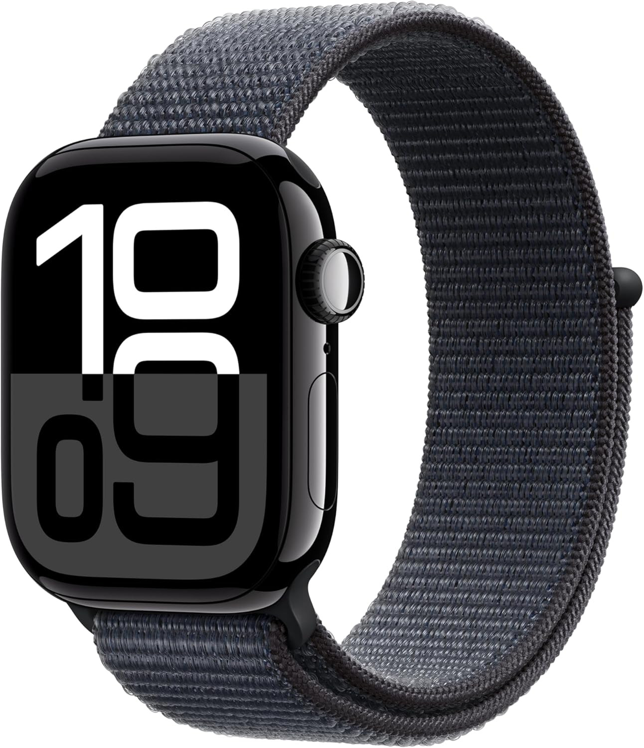 Apple Watch Series 10 [GPS 42mm case] Smartwatch with Jet Black Aluminum Case with Ink Sport Loop. Fitness Tracker, ECG App, Always-On Retina Display, Carbon Neutral | Amazon (US)