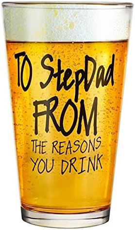 RioGree Fathers Day Beer Glass Gifts for Father in Law from Daughter Son - Funny 16 oz Beer Glass... | Amazon (US)