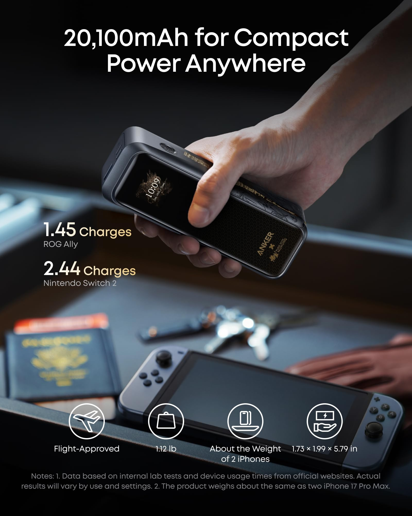 Anker Prime Power Bank Black Myth: Wukong Edition, 20,100mAh 3-Port Portable Charger with 220W, T... | Amazon (US)
