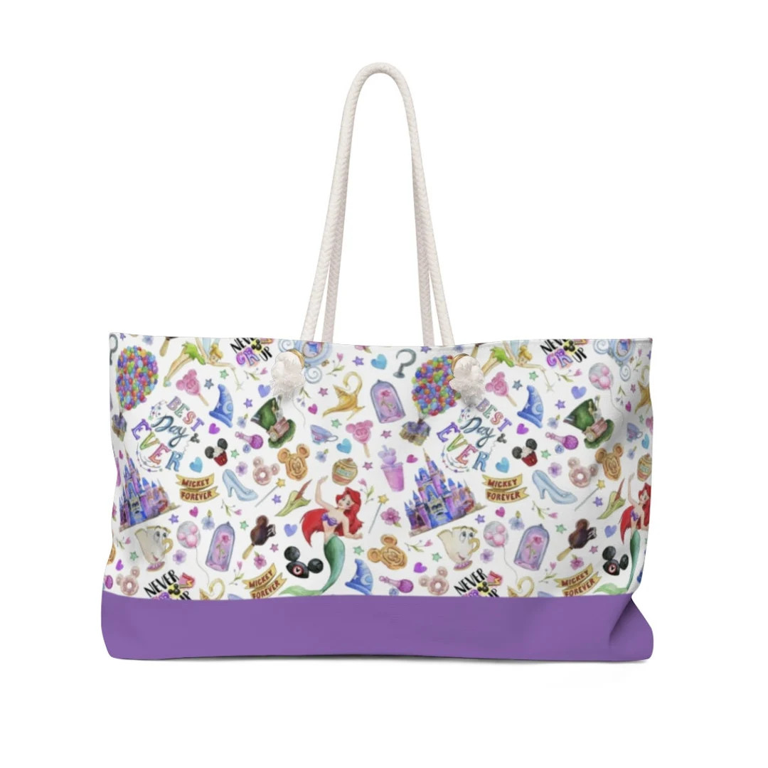 Disney Best Day Ever Weekender Bag, Disney Vacation Bag, Little Mermaid Ariel, Cinderella's Castl... | Etsy (US)