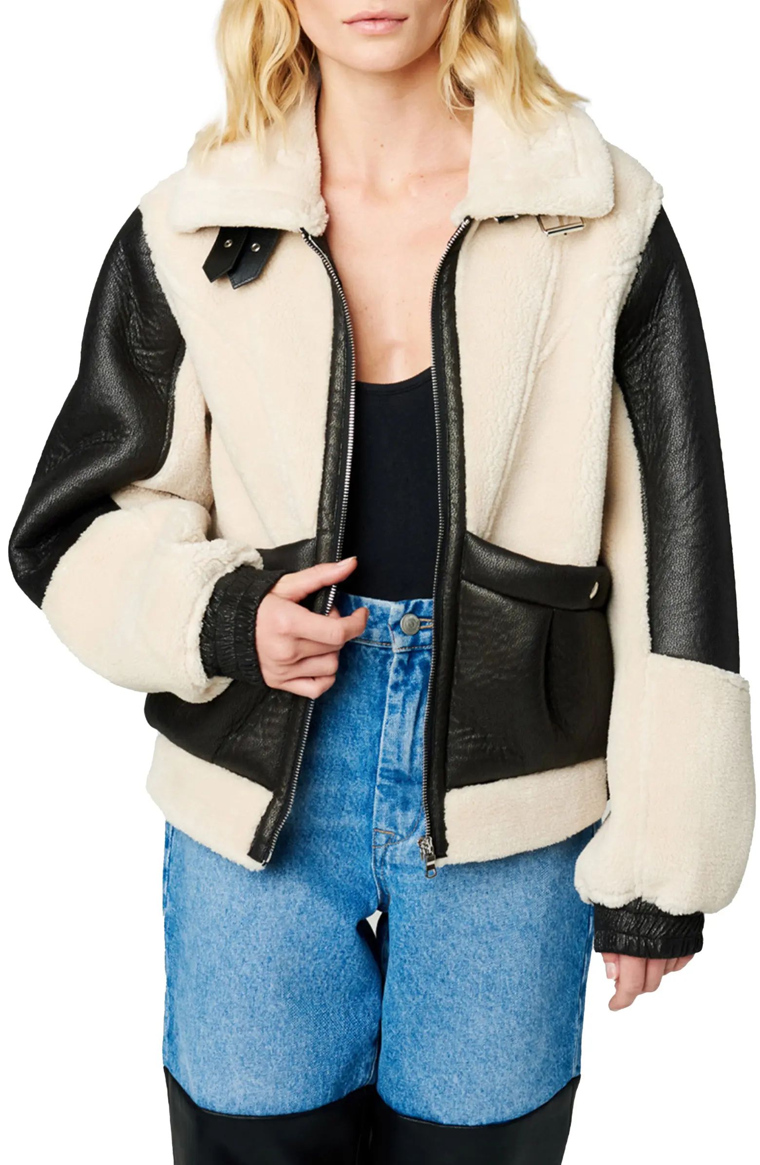 Faux Leather & Faux Shearling Jacket | Nordstrom