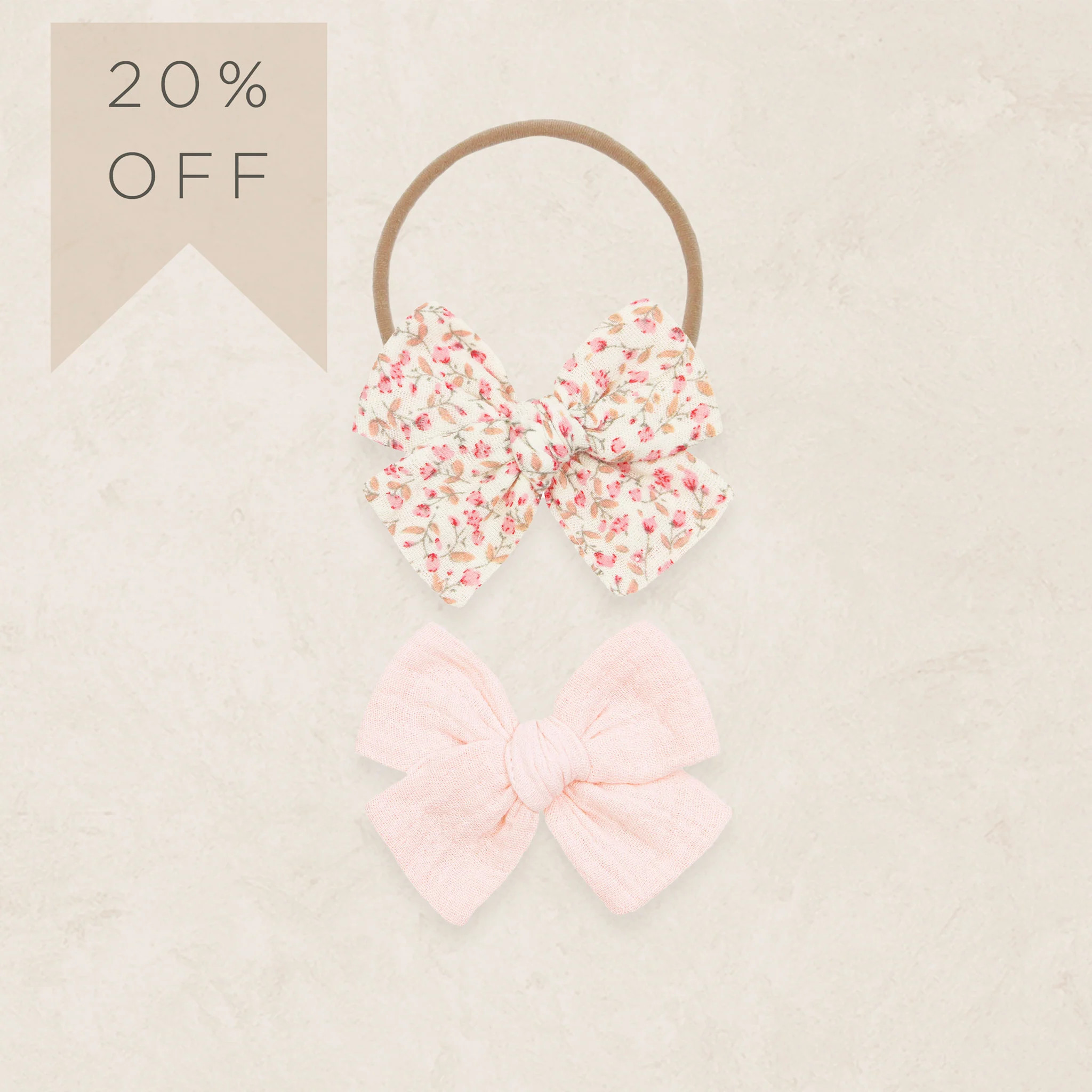 Adventure Bow 2 Pack - Blush/Pink Posy Headband | Lou Lou & Company