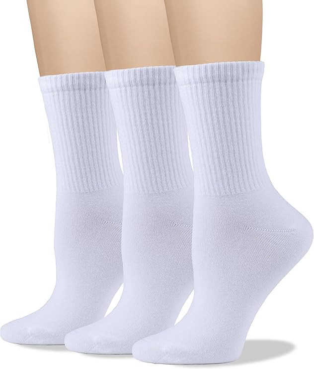 COTTON DAY Women's Soft Combed Cotton Dress Socks Seamless Toe Black White Gray Navy Blue Brown B... | Amazon (US)