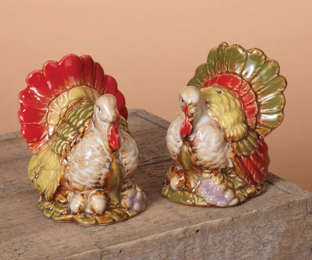 Thanksgiving Harvest Holiday 3 Ceramic Turkey Salt & - Etsy | Etsy (US)