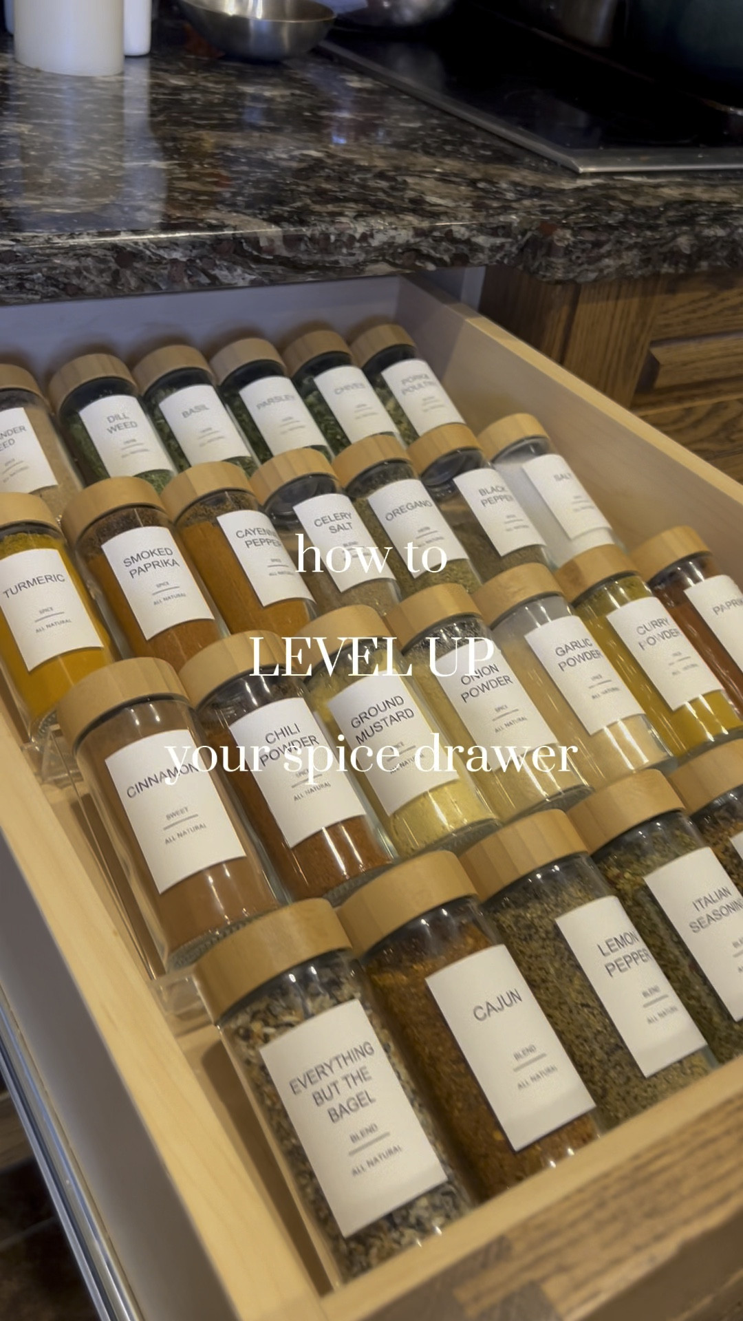 here’s how to organize your spice drawer with these beautiful bamboo top spice holders to increase organization in your kitchen at home!

#LTKfindsunder50 #LTKGiftGuide #LTKVideo