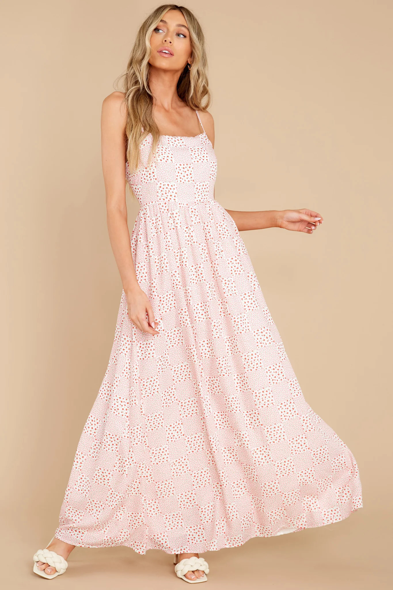 Sweet Strides Pink Multi Floral Print Dress | Red Dress 