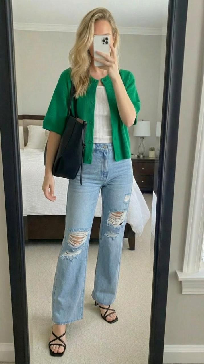 💚🖤 TWO WAYS TO STYLE THE SAME CARDIGAN 🖤💚
You guys loved this green cardigan so I had to show you another way to wear it! 🙌 Swapped the grey layer for a white ribbed tank, added a sleek black tote and black strappy heels — totally different vibe, same obsession-worthy cardigan 😍
This is exactly why you invest in great staple pieces — endless outfit options! ✨
🔗 All linked in my LTK! Tap to shop 👆

✨ KEYWORDS ✨
green cardigan | spring cardigan | ribbed cardigan | cropped cardigan | button front cardigan | two ways to style | outfit remix | cardigan outfit | colorful cardigan | white ribbed tank | tank top outfit | cardigan and jeans | wide leg jeans | distressed jeans | light wash jeans | baggy jeans | black tote bag | structured tote | work tote | black strappy heels | strappy sandals | square toe sandals | black heels | green and black outfit | casual spring outfit | casual chic | effortless style | elevated casual | weekend outfit | spring OOTD | spring outfit inspo | outfit ideas | how to style a cardigan | capsule wardrobe | OOTD | spring fashion 2026 

 

#LTKSpringSale