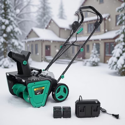Garvee Snow Blower 20 Inch, Snow Blower Cordless with 180¡ã Rotating Chute for Driveway, Patio, Sidewalk, Blue/Black | Target