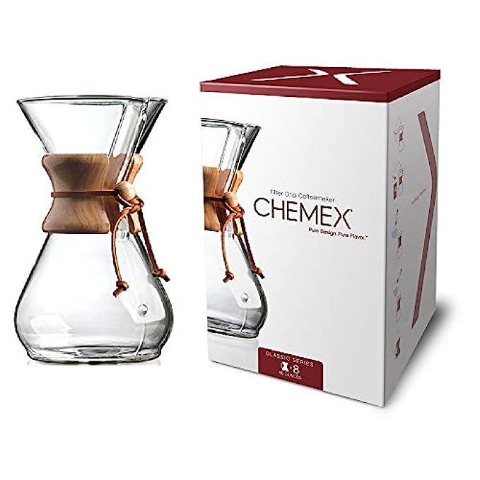 Chemex Classic Series, Pour-over Glass Coffeemaker, 8-Cup - Exclusive Packaging | Amazon (US)