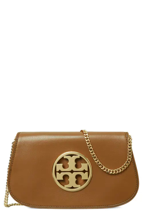 Tory Burch Reva Leather Clutch in Tigers Eye at Nordstrom | Nordstrom