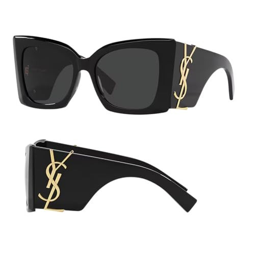 SAINT LAURENT SL M119 BLAZE YSL Monogram Logo Sunglasses with eSHADES Luxury Eyewear Kit Bundle | Amazon (US)