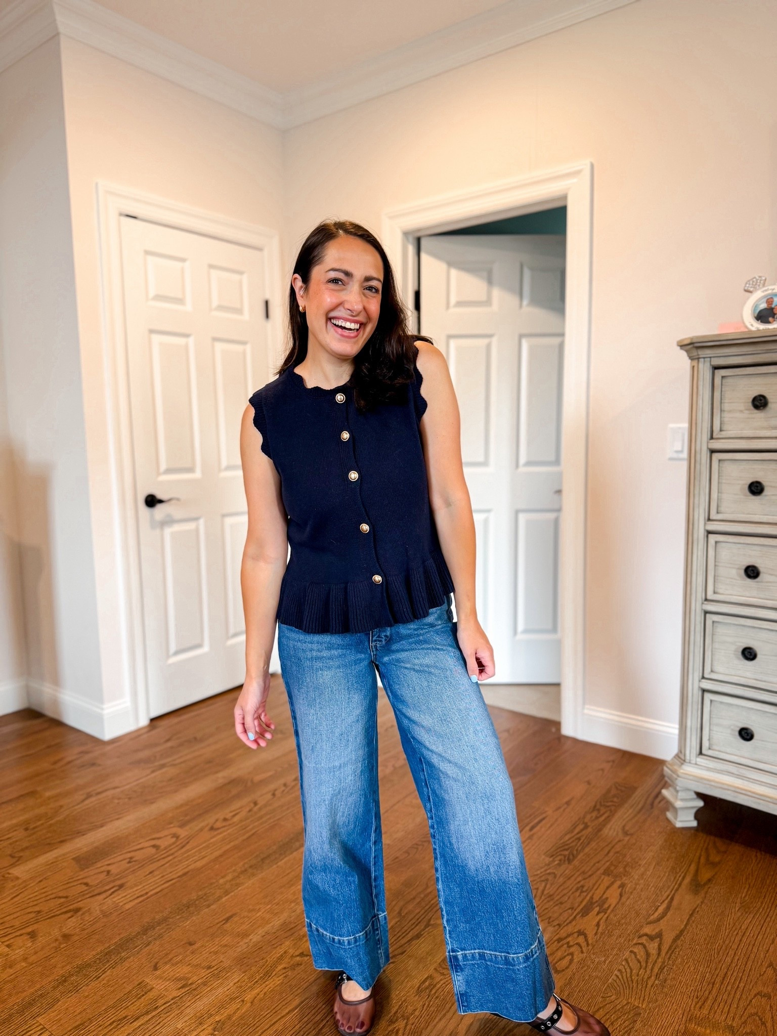 Walmart workwear teacher outfit 
Top: small
Jeans: size 4, ￼￼

#LTKWorkwear #LTKSeasonal #LTKPetite