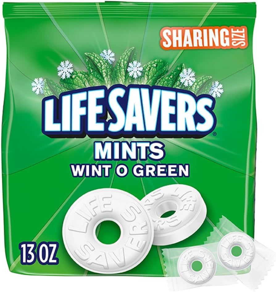 LIFE SAVERS Wint-O-Green Breath Mints Hard Candy, Sharing Size, 13 oz Bag | Amazon (US)