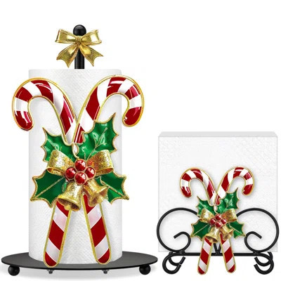 2 Pcs Christmas Candy Cane Paper Towel Holder Christmas Bathroom Kitchen Decor Xmas Candy Cane Napkin Holder For Tables Winter Home Bathroom Kitchen C | Wayfair North America