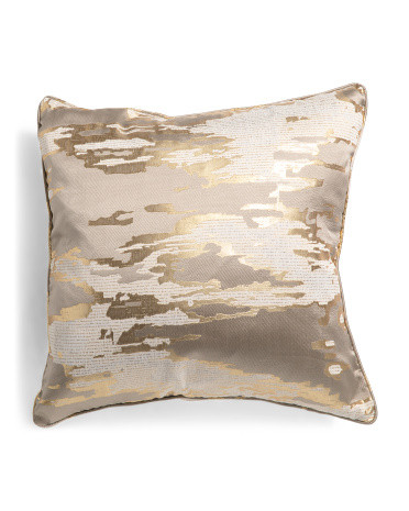 24x24 Brocade And Foil Welt Pillow | TJ Maxx