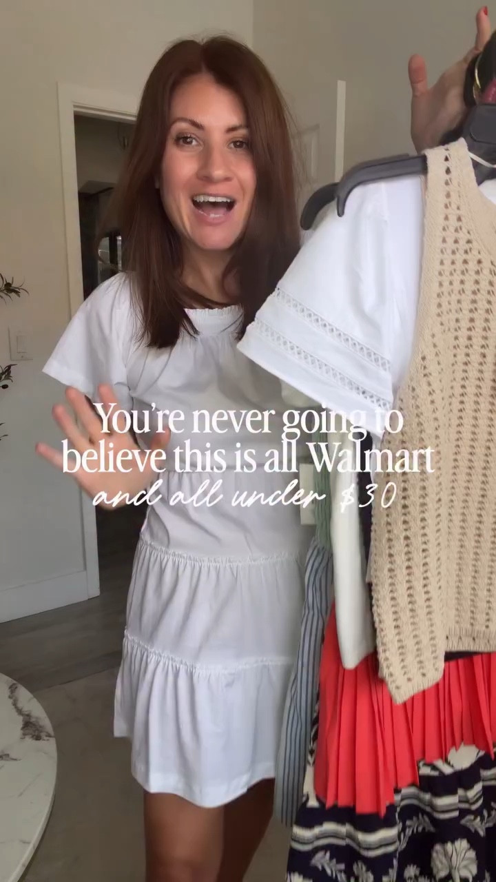 You are NOT going to believe these are all from Walmart 🤯 

Every single piece in this try-on haul is under $30- yes, really!
I unboxed these the other day and had to show you how they actually fit because the quality blew me away. From everyday basics to pieces that feel way more expensive than they are, Walmart is SERVING right now. 

Which look is your favorite? 👀

✨ Follow @styledinasnap_ for more affordable Walmart finds dropping daily!
Wearing:
White dress – size small
Active dress – size small
Open work tank – side small
White jeans – size 4
Linen pants – size small
Navy floral dress – size small
Mini dress – size small
Bell sleeve top – size small ￼
￼
#walmart #walmartstyle​​​​​​​​​​​​​​​​ #walmartcreator

#LTKOver40 #LTKSeasonal