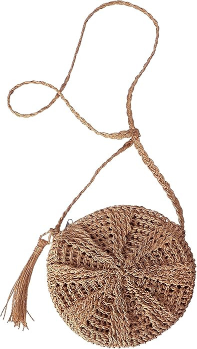 Ayliss Women Straw Crossbody Purse Beach Handmade Woven Shoulder Bag with Tassels | Amazon (US)