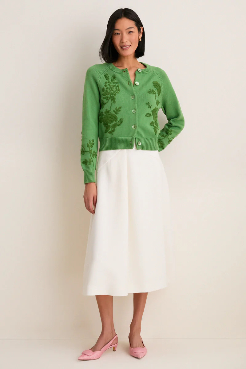 Pistachio Embroidered Floral Quincy Sweater | Tuckernuck (US)
