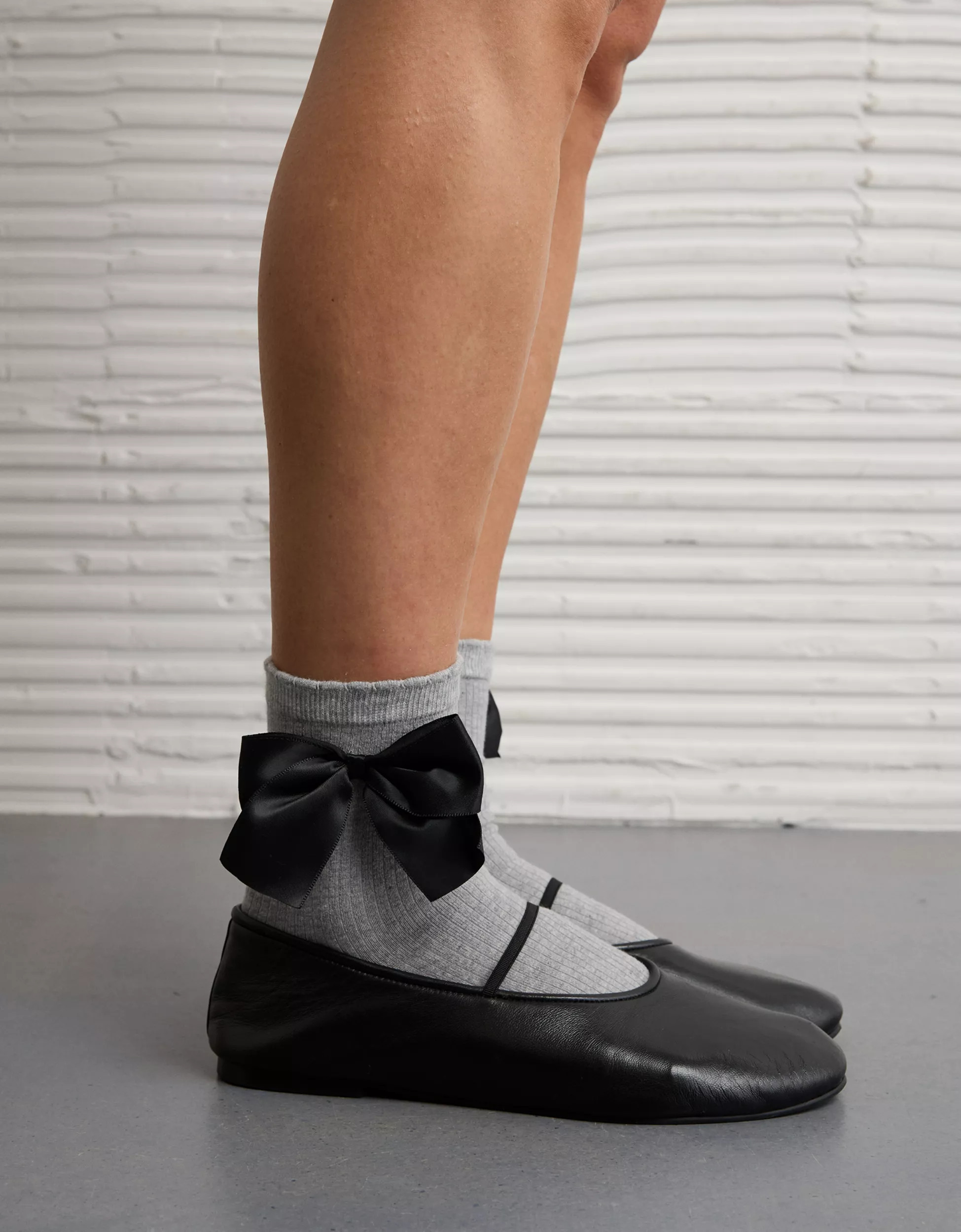 AE Satin Bow Cropped Crew Socks | American Eagle Outfitters (US & CA)