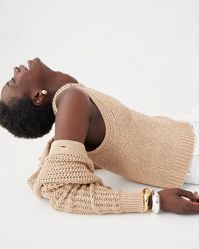 High-neck textured pointelle sweater-tank | J. Crew US