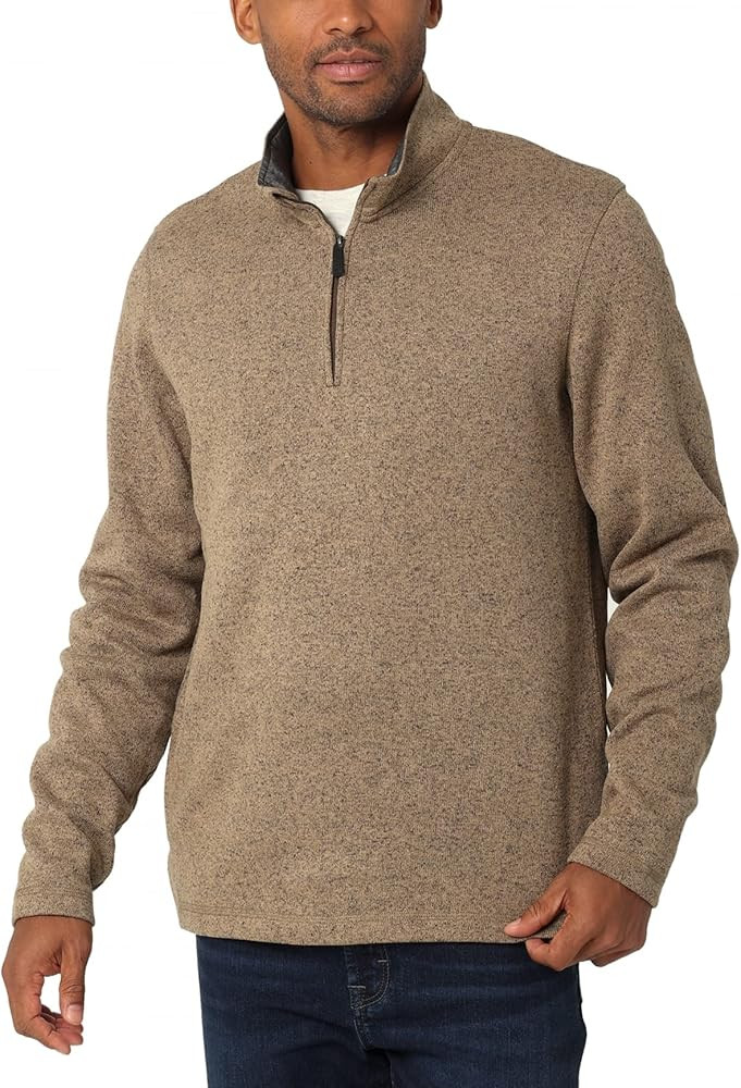 Wrangler Authentics mens Long Sleeve Fleece Quarter-zip | Amazon (US)