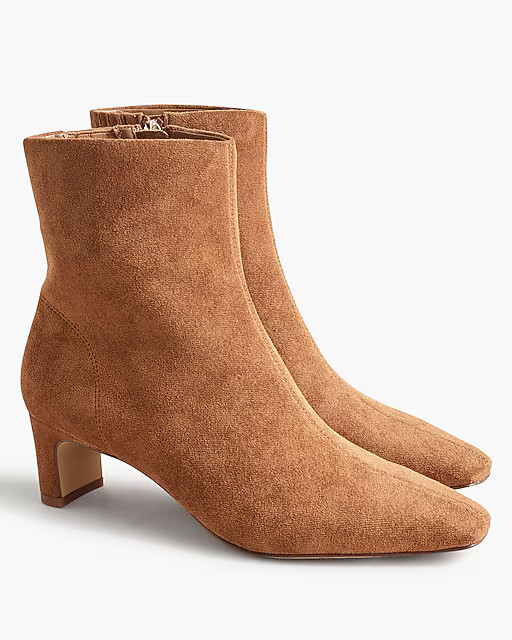 Sueded snip-toe booties | J.Crew Factory