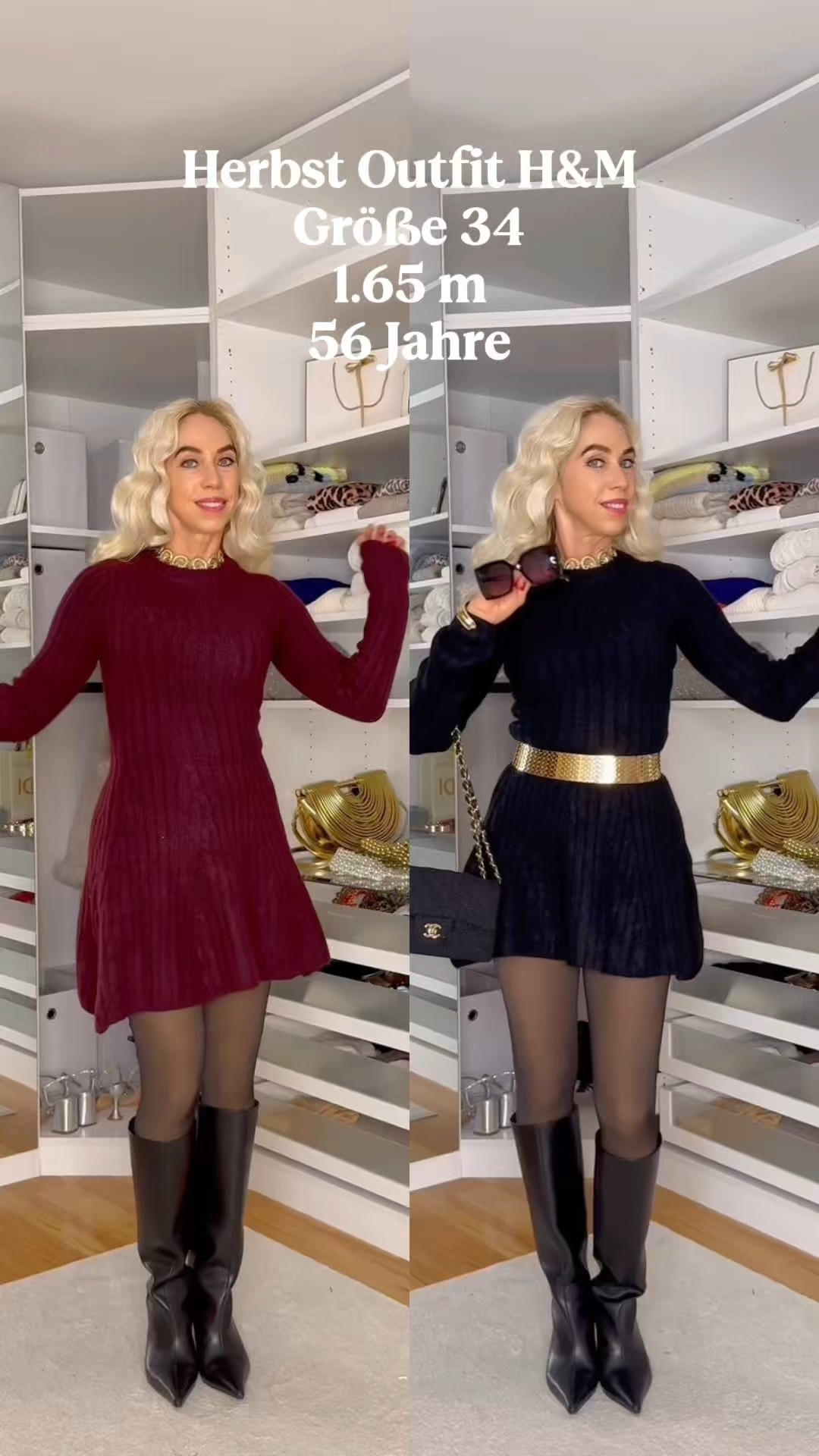 Diese H&M Strickkleider gehen immer – auch für Frauen 50+ 👗
Ja, das kann man mit 56 tragen! ✨
Diese drei wunderschönen Strickkleider von H&M gibt es in tollen Herbstfarben – sie lassen sich elegant oder leger kombinieren. Die Stiefel sind ebenfalls von H&M, und die blickdichte Strumpfhose ist nicht nur schön, sondern auch super warm. 🍂🤍
Ein Look, der zeigt: Stil kennt kein Alter! 💫

#HMStyle #Strickkleid #Herbstlook #ElegantMit56 #Frauen50plus #LTKfashion #LTKFall #CozyChic #StyleInEveryAge #WarmUndStylisch

#LTKdeutschland #LTKkleider #LTKwinter