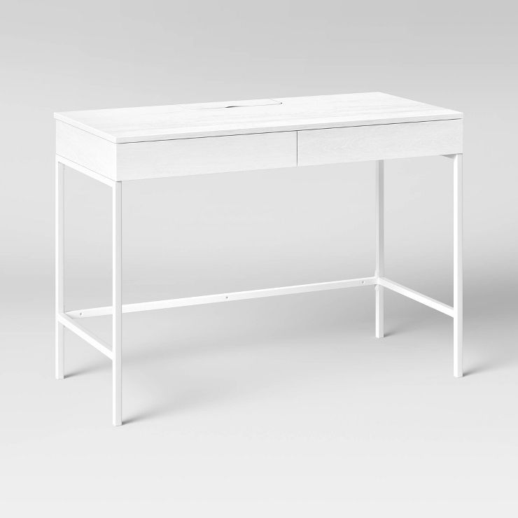 Loring Wood Writing Desk with Drawers and Charging Station - Threshold™ | Target