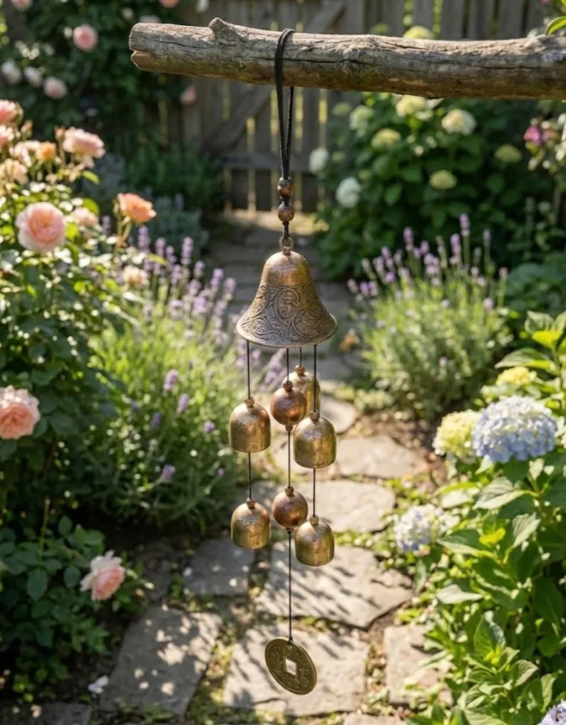 Japanese Style Ceramic Copper Bell Wind Chime Garden Decor for Patio Balcony Zen Outdoor - Etsy | Etsy (US)