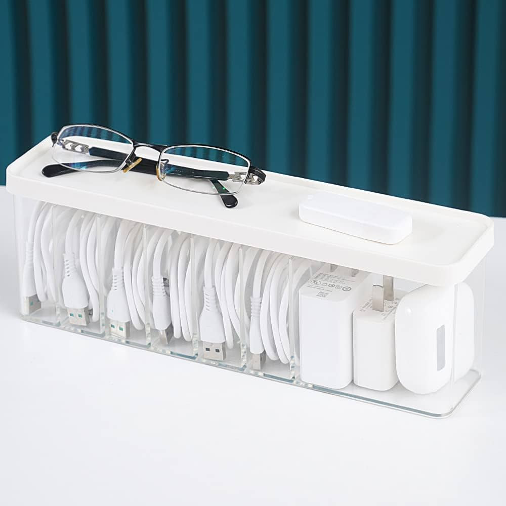 Nkocvew Charger Cable Cord Storage Organizer - Easy Storage Without Cable Ties - Desk Drawer Acce... | Amazon (US)
