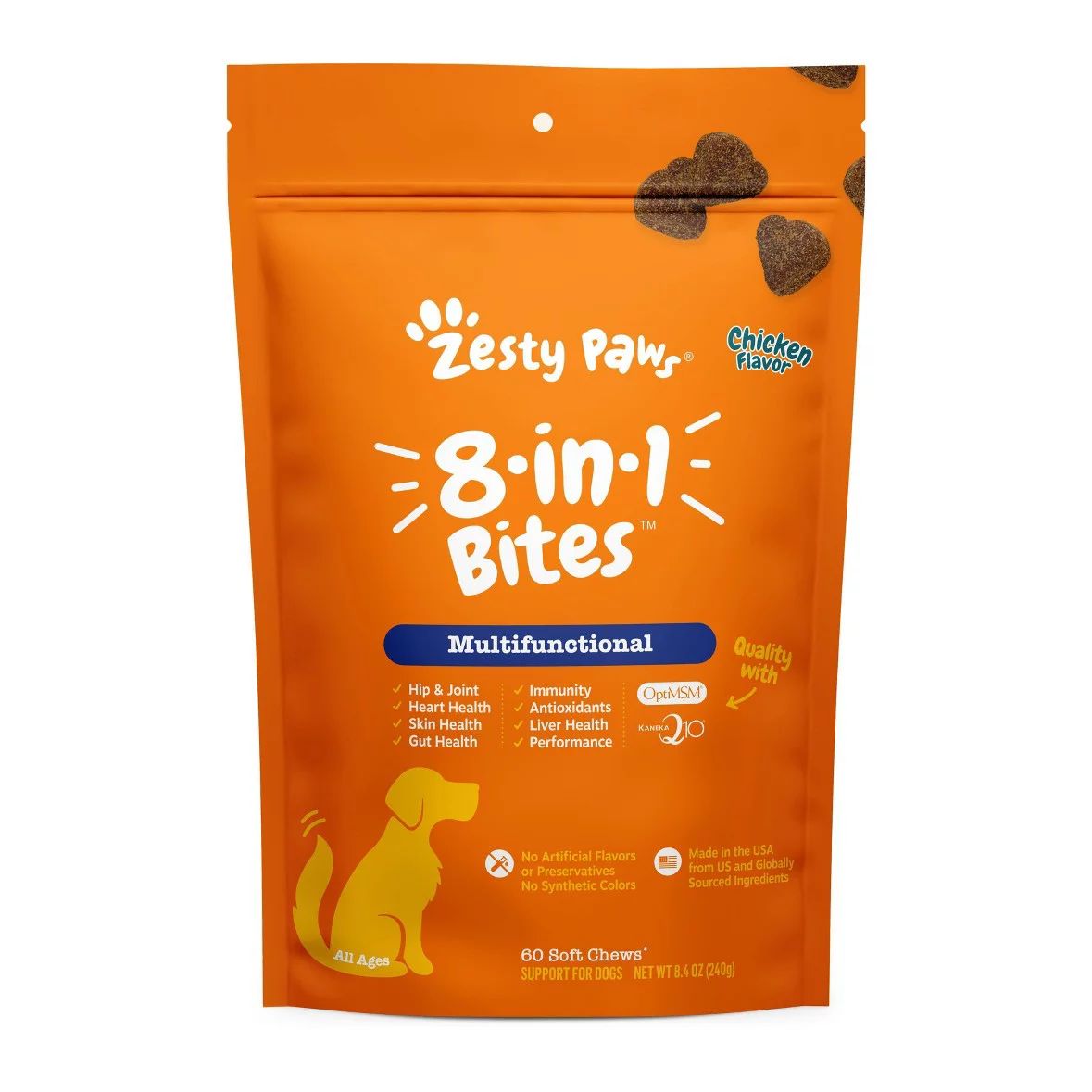 Zesty Paws 8-in-1 Multivitamin Bites for Dogs, Chicken Flavor, 60 Count | Walmart (US)
