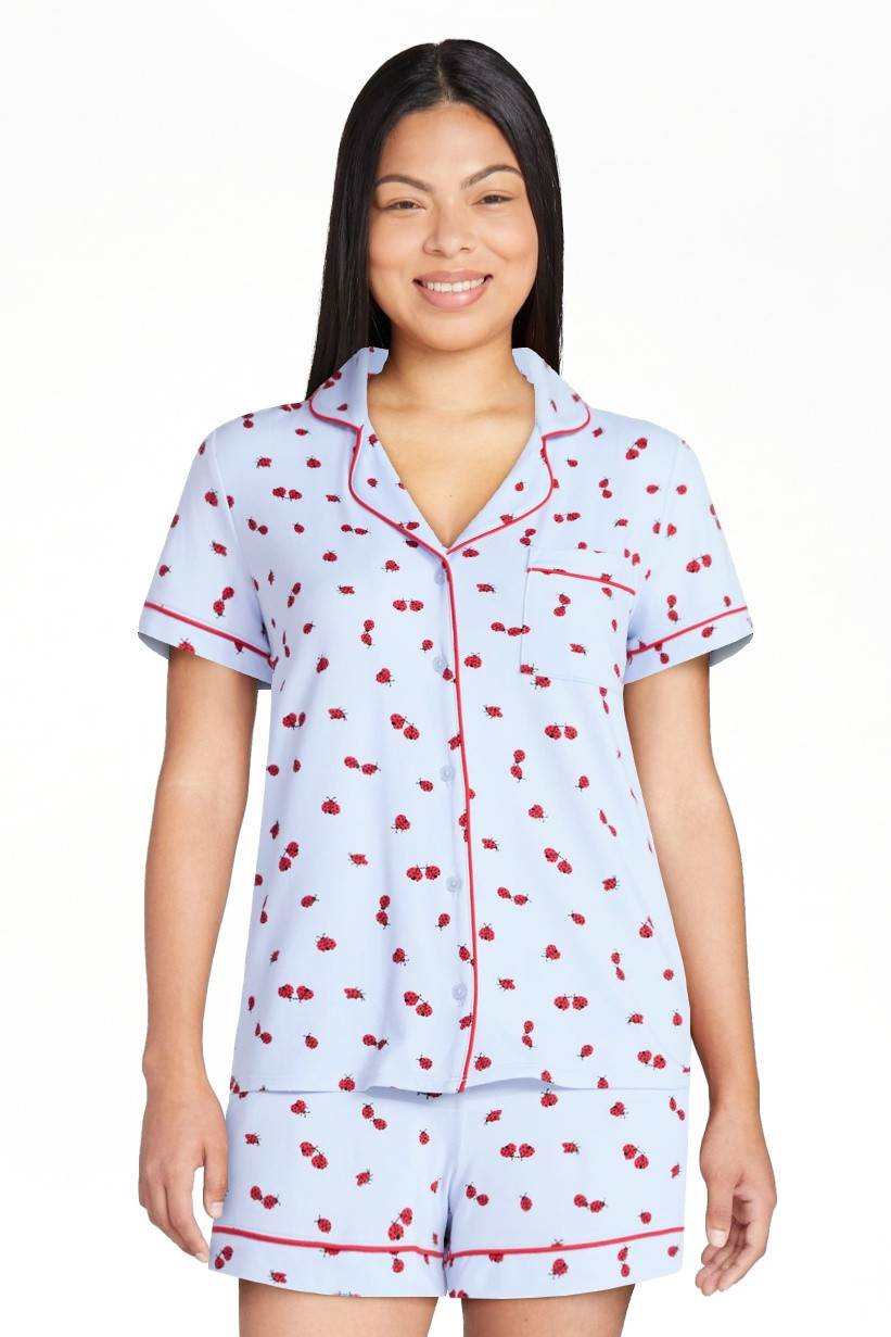 Joypsun Women's Dreamy Soft Collection Notch Collar Top and Shorts Pajama Set, 2-Piece, Sizes XS-... | Walmart (US)