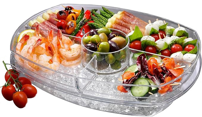 Prodyne SB-5 Flip-Lid Appetizers On Ice, 15", Clear | Amazon (US)