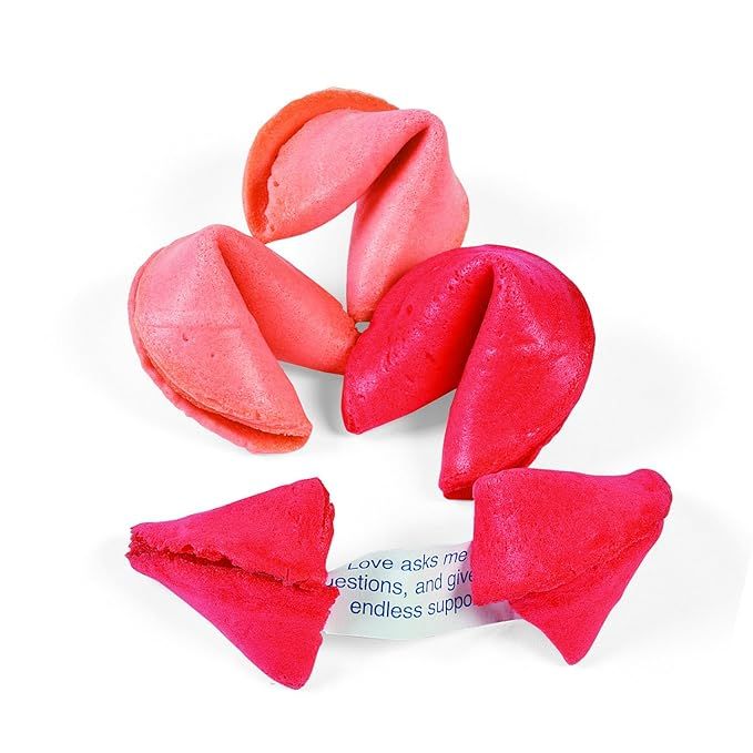 Fun Express Valentine's Day Red and Pink Fortune Cookies, 50 Pack, Individually Wrapped, Great fo... | Amazon (US)