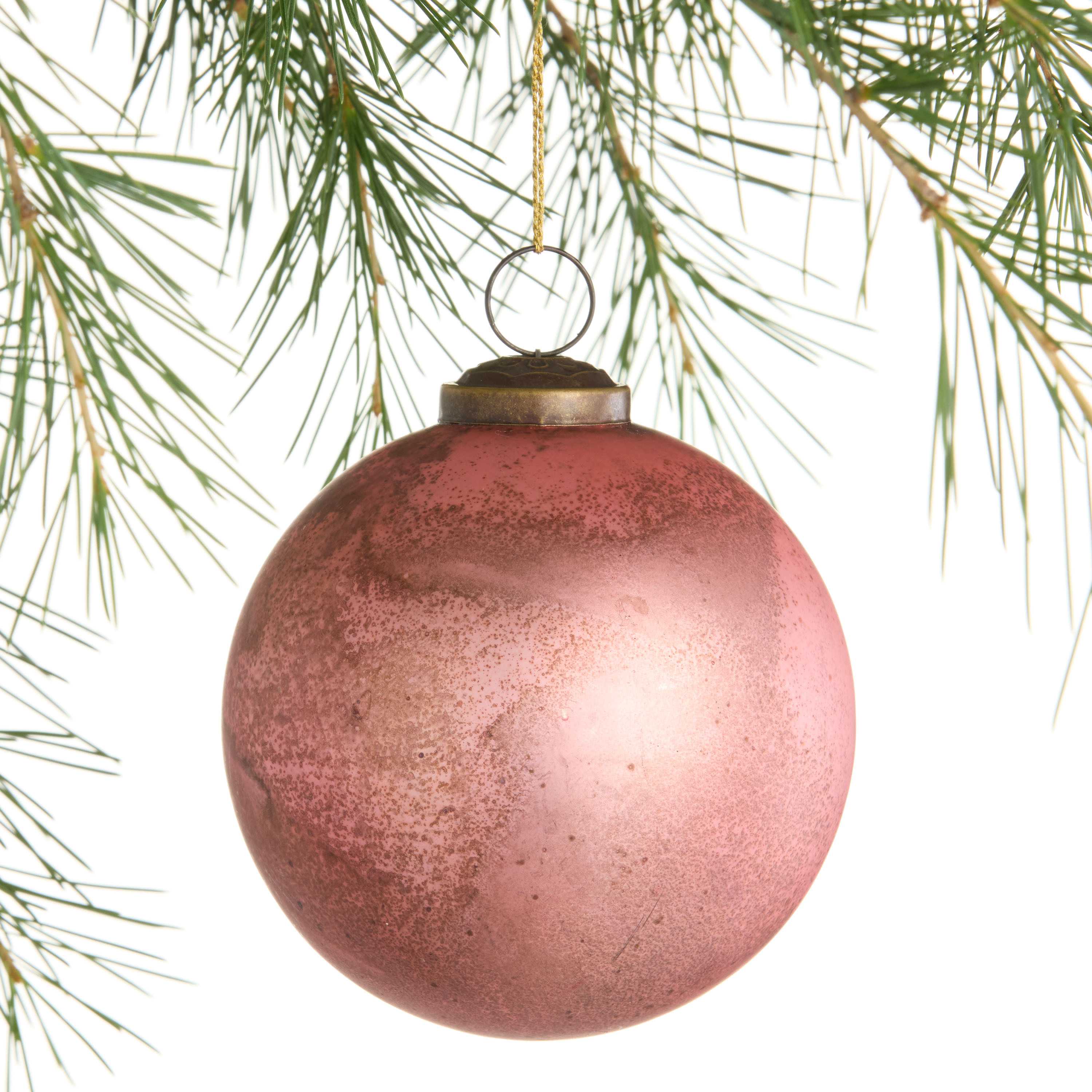Antiqued Pink Glass Ball Ornament | World Market