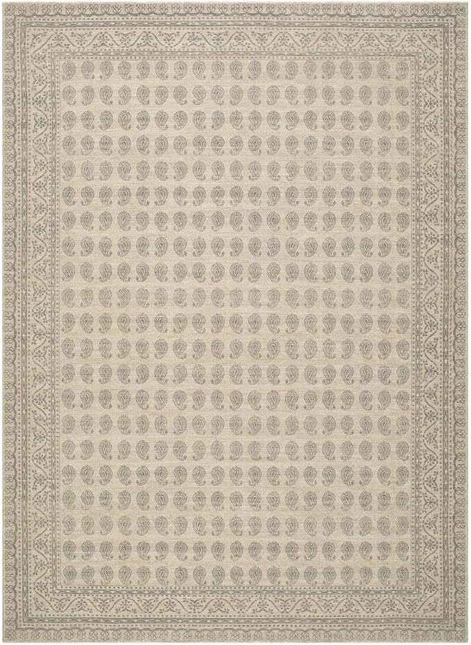 Livabliss x Nabela Noor Home Alo Traditional Border Area Rug, 2'7" x 7'10",Medium Grey | Amazon (US)
