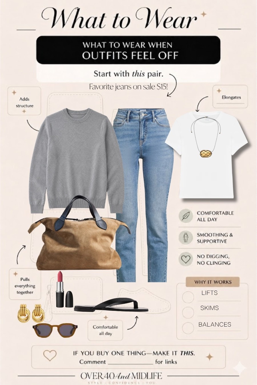 ✨Tap the bell, save and ❤️ for over 40 fashion, midlife style, midsize fashion and luxury looks for less. 

What to wear when your outfit fills off. Start with my favorite jeans that I wear on repeat and they're on sale for $15. I wear a size 10 size down if you were in between sizes these are the most comfortable most flattering pair of jeans I reach for all the time.

👑"Helping you look good, feel good!" - Lindsey Denver

#LTKOver40 #LTKMidsize #LTKPlusSize

Comment SHOP below to receive a DM with the link to this post on my LTK ⬇ https://liketk.it/6eSr8