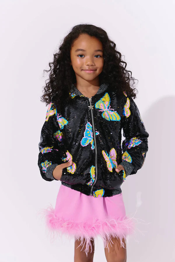 Magic Butterfly Sequin Bomber | Lola + The Boys