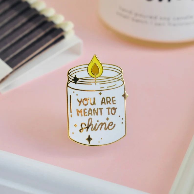 Shine Bright Enamel Pin Candle Enamel Pin Motivational Enamel Pin - Etsy | Etsy (US)